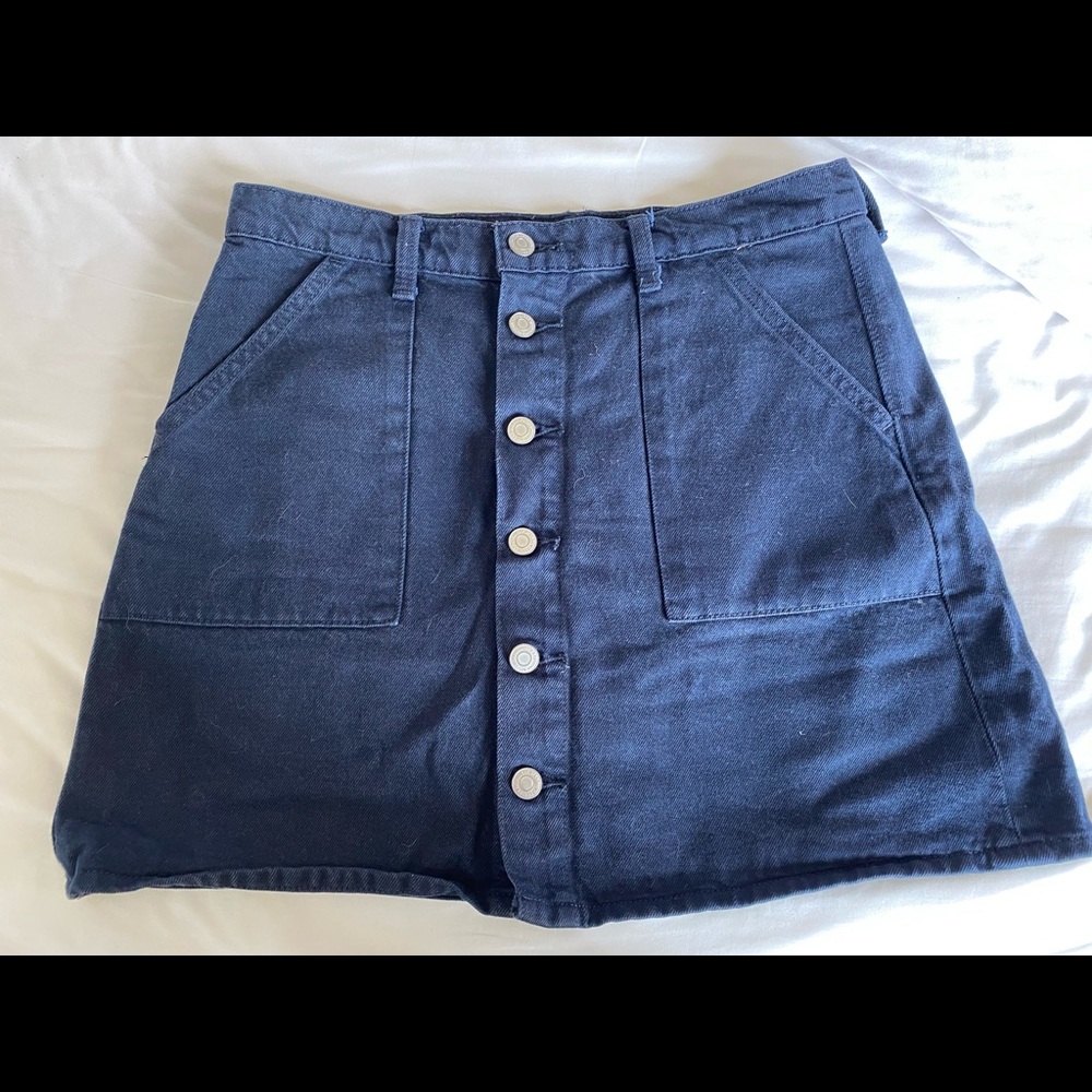 Navy Blue Button-Up Skirt